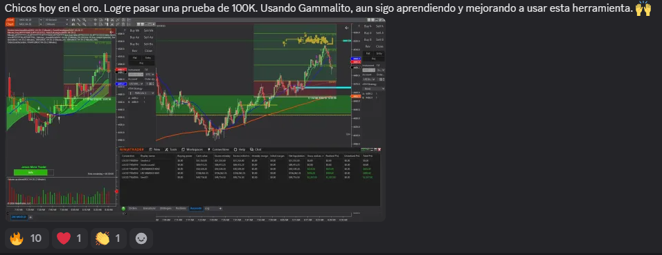 Testimonio de usuario sobre el indicador GAMMAlito de Gamma Exposure para futuros